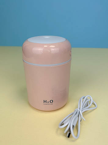 Ультразвуковий зволожувач повітря з підсвічуванням "DQ-107" Colorful Humidifier 300 мл, рожевий, фото 1