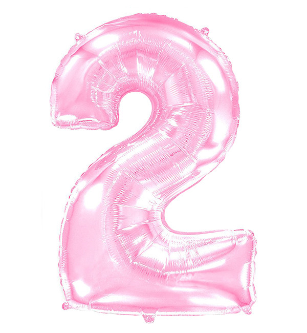 Кулька Цифра "2" (100 см), Іспанія, колір - рожевий