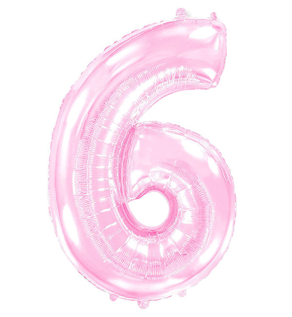 Кулька Цифра "6" (100 см), Іспанія, колір - рожевий
