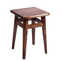 Табурет кухонний низький із квадратним сидінням Обідній на прямих ніжках колір Темний Горіх Мікс Мебель