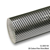 Пленка виниловая ПВХ под карбон 2D Чорно-Білий (відрізна 1.52*1м) 160мікрон CL-2DCF-04