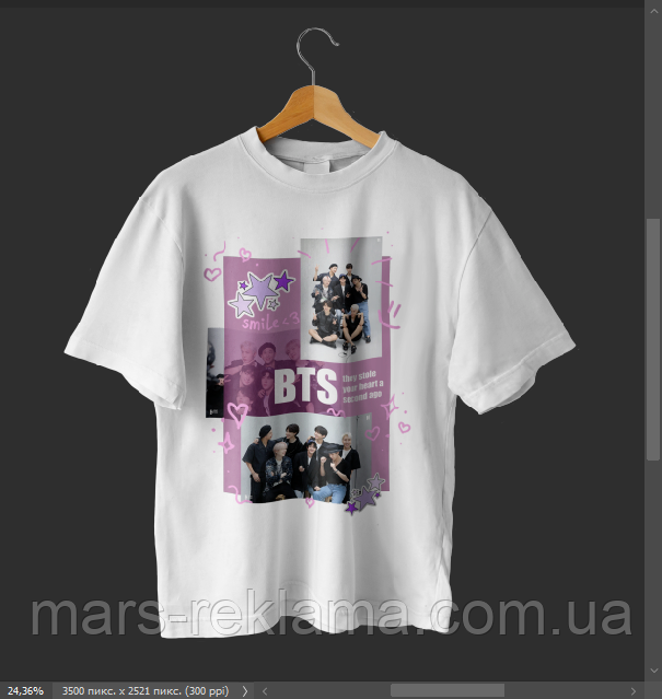 Футболка з принтом BTS
