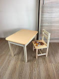 Дитячий стіл і стілець жовтий. Для навчання, малювання, ігри. Стіл із шухлядою та стільчик., фото 3