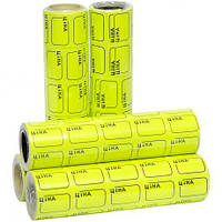 Від 4 шт. Цінник маленький 3,0х2,0 см "Ціна" з рамкою  жовтий 100 шт. купити дешево оптом в інтернет-магазині