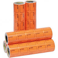 Від 4 шт. Цінник маленький 3,0х2,0 см "Ціна" з рамкою  помаранчевий 100 шт. купити дешево оптом в інтернет-магазині