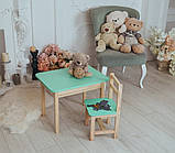 Стіл і стілець дитячий. Для навчання, малювання, гри. Стіл із шухлядою та стільчик., фото 8