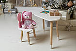Білий стіл хмарка і стілець метелик дитячий рожевий. білий дитячий столик, фото 3