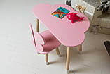 Дитячий столик тучка і стільчик метелик рожевий. Столик для ігор, занять, їжі, фото 5