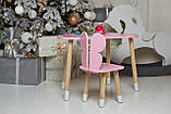 Дитячий столик тучка і стільчик метелик рожевий. Столик для ігор, занять, їжі, фото 7