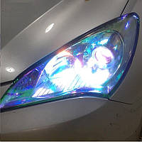 Плівка антигравійна для фар автомобіля Синій-Хамеліон 1м*30см ПВХ-130микрон