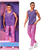 Коллекционная кукла Барби Кен с черными волосам Barbie Looks Ken Doll with Black Hair