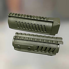 Цівка на АК FAB Defense (АК-47) з фібергласу, Олива, квадрейл зі ствольною накладкою та 4 планками picatinny (AKL47G)