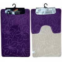 Комплект ковриков для ванной 50*80/40*50см фиолетовый