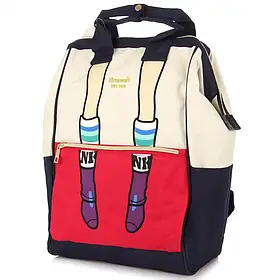 Стильний жіночий міський текстильний повсякденний рюкзак HIMAWARI 3326 RED/WHITE