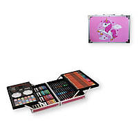 Набор для творчества в алюминиевом чемодане Единорог 145 предметов розовый (NJ-10449_664)