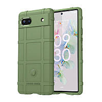 Протиударний чохол бампер Rugged Shield для Google Pixel 6A зелений гумовий