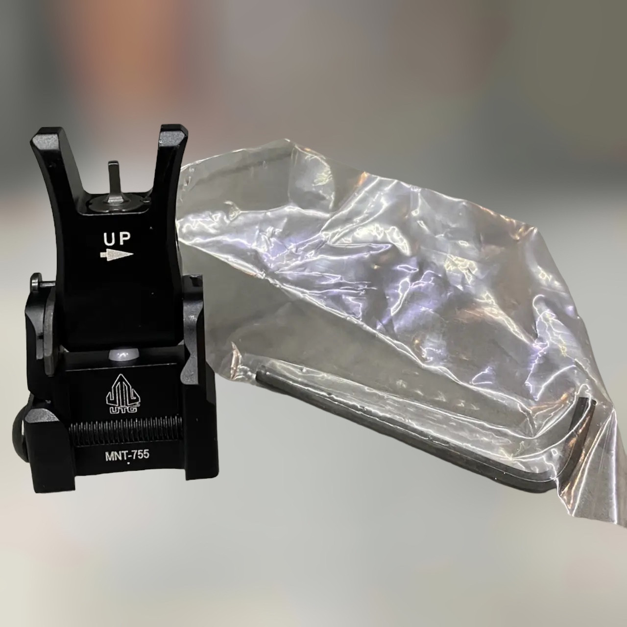 Мушка складана Leapers UTG AR15 MNT-755, колір Чорний, відкидна, на Picatinny