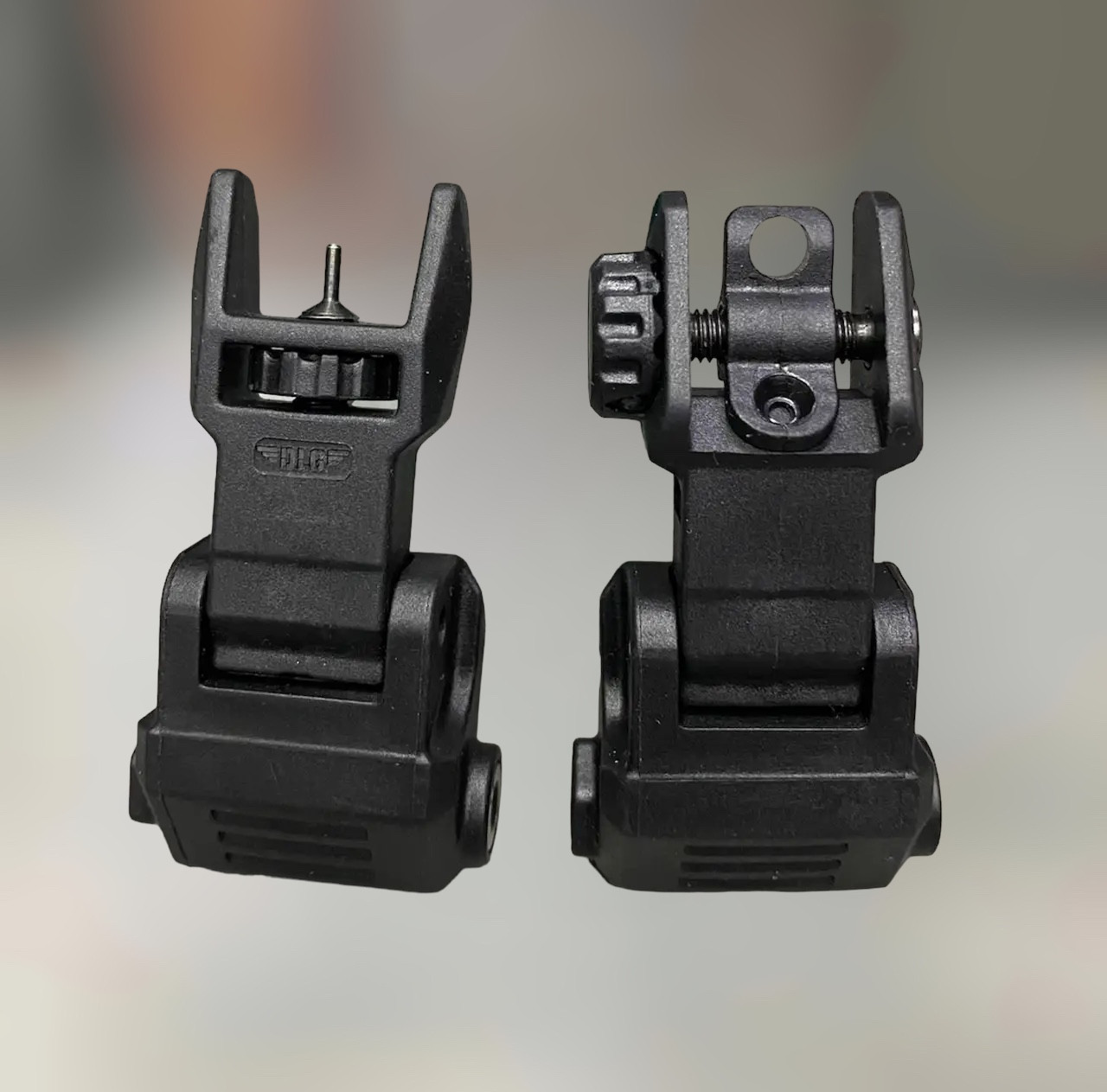 Мушка та цілик високі, DLG TACTICAL (DLG-167), колір Чорний, знімні на Picatinny, відкидні