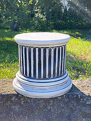 Садовая фигура постамент, колонна серо-черная для скульптур, подставка в сад 23 см