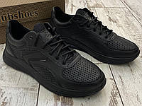 Чоловічі літні шкіряні кросівки перфорація чорні Clubshoes. Натуральна шкіра! Гарантія! Нова колекція 2024