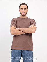 Чоловіча базова однотонна футболка, Стрейч-котон, Samo™ Узбекистан - темно-рожева, фото 2