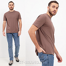 48,50,52. Чоловіча базова однотонна футболка, Стрейч-котон, Samo™ Узбекистан - темно-рожева