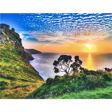 Алмазна мозаїка на підрамнику картина стразами 40х50 см DIY Захід (SGLE 72964)