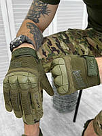 Перчатки тактические M-pact олива, Полнопалые закрытые перчатки, Рукавицы для военных