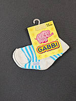 Детские демисезонные носки Gabbi NSM-3 8-10см белые с бирюзовым 90003