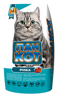 Корм Пан Кот с рыбой 10 кг для здоровья кожи и блестящей шерсти у кошек