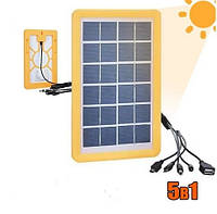 Портативная солнечная панель 5в1 Easy Power 6V 3W зарядное устройство EP-0902. Панель от солнца