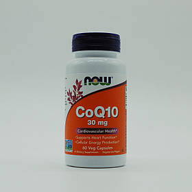 Коензим Q10 (CoQ10), Now Foods, 30 мг, 60 капсул