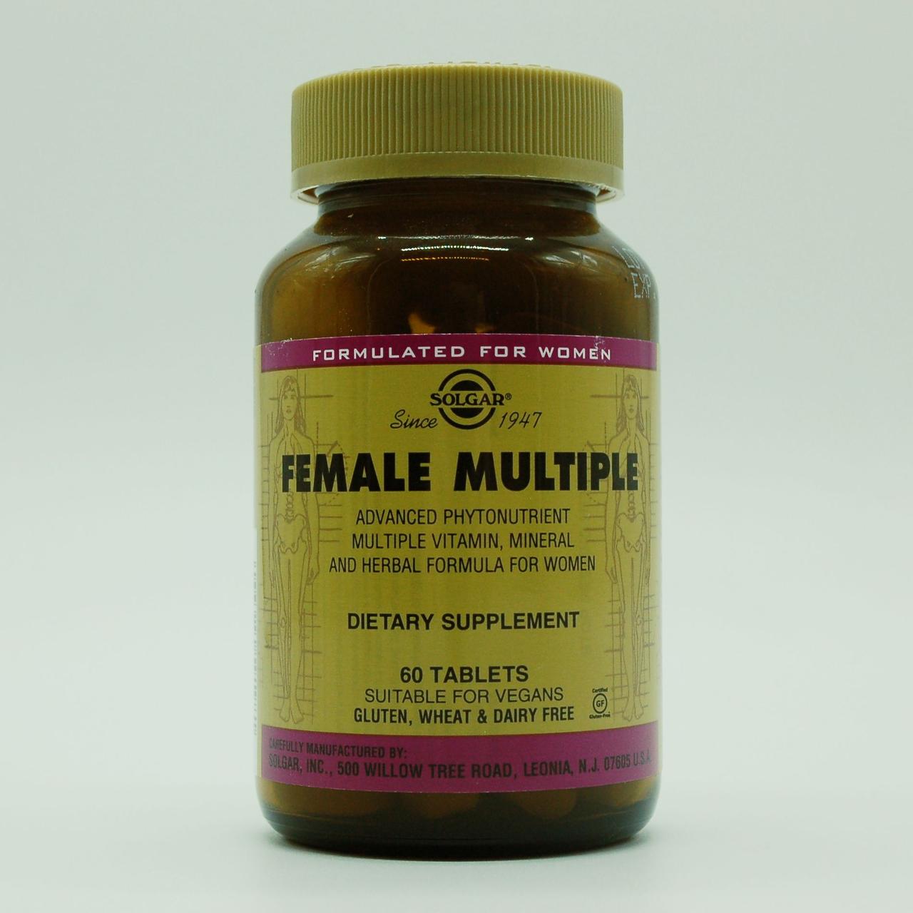 Вітаміни для жінок, Female Multiple, Solgar, 60 таблеток