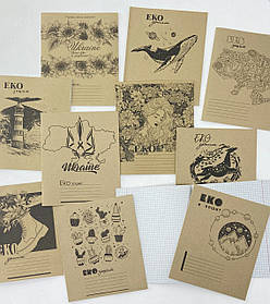 Зошит 12 аркушів У клітку Офсет Крафт обкладинка ТВ-80 8790Ф Бриск