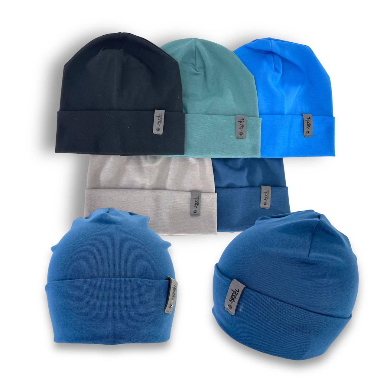 ОПТ Тонка шапка трикотажна для хлопчика, р. 44-46 (5 шт./набір), фото 1