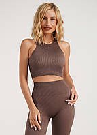 Топ в рубчик Giulia Halter Top Rib. S/M, коричневый (deep taupe)