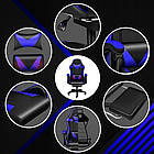 Крісло геймерське PLAYER з підставкою для ніг Blue/Black, фото 5