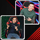 Крісло геймерське PLAYER з підставкою для ніг та масажем Red/Black, регульована висота, пластикові колеса, фото 7