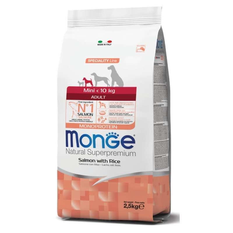 Monge Monoprotein Mini Adult Salmon Монопротеїновий корм із лососем для дорослих собак маленьких порід 2,5кг
