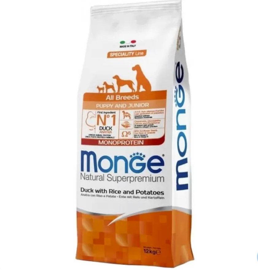 Monge Dog All breeds Puppy & Junior качка з рисом 2,5кг