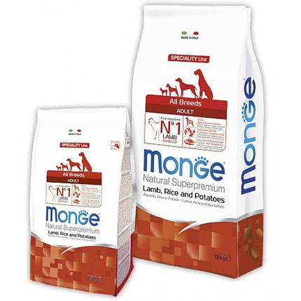 Monge All Breeds Adult Hypoallergenic Сухий корм з ягнямдля дорослих собак-алергіків усіх порід 2,5кг, фото 1