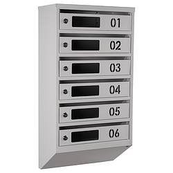 Поштові скриньки в під'їзд ЯПD сірі (з віконцем і номером)