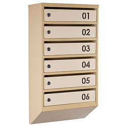 Поштові скриньки в під'їзд ЯПВ бежевий (вирізаний номерок)