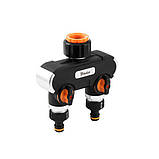 Розподільник з 2 кранами, BLACK LINE РЗ 1" до РЗ 3/4", HEAVY DUTY, ECO-PWB3042, фото 2