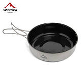 Сковорода - тарілка 900 ml + сковорода з антиаригаргим покриттям 700 ml Widesea з титану, фото 2