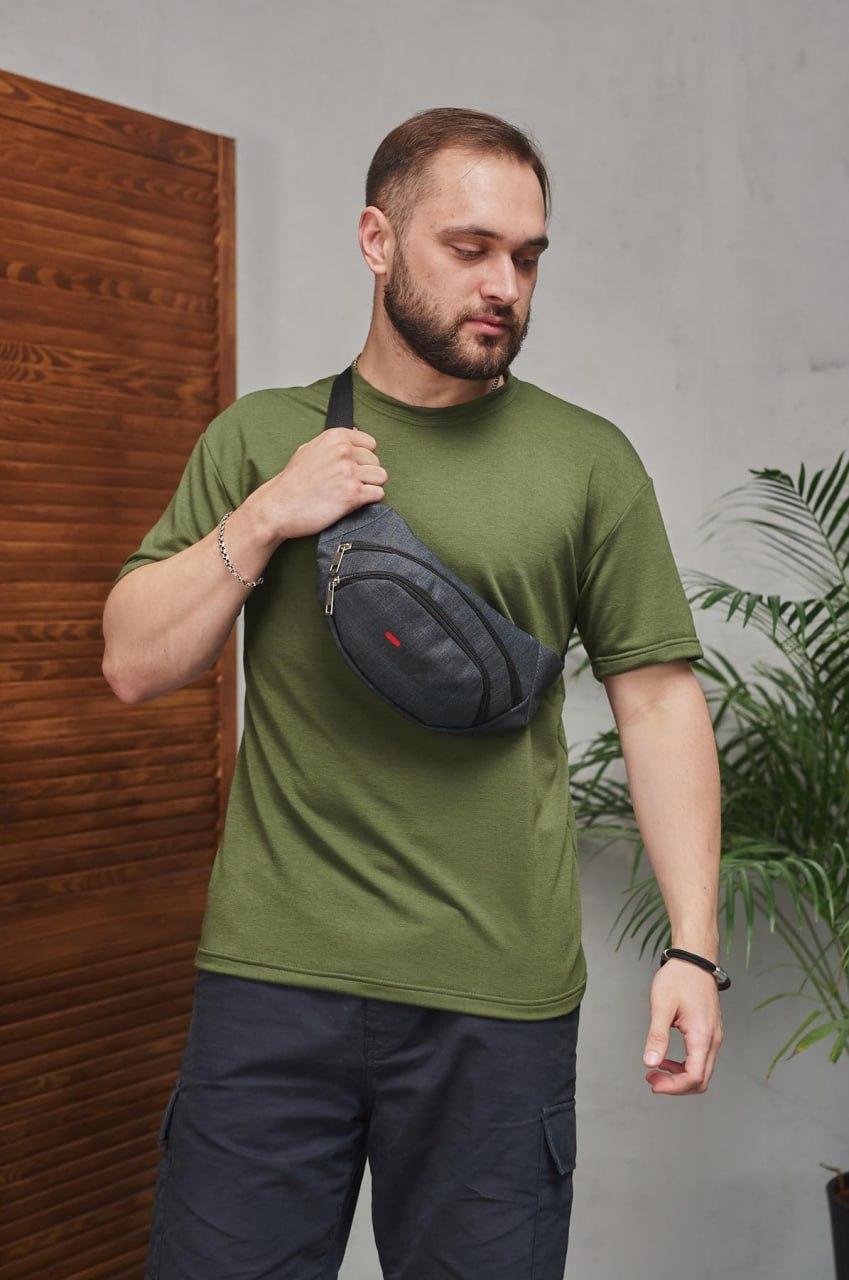 Бананка поясна чоловіча fila темно-сіра сумка через плече із регулятором сумка філа