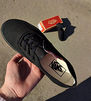 Кеди VANS Authentic ALL BLACK кросівки чорні ванси текстиль унісекс, фото 5