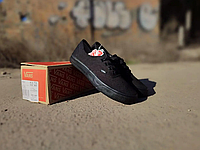 Кеди VANS Authentic ALL BLACK кросівки чорні ванси текстиль унісекс