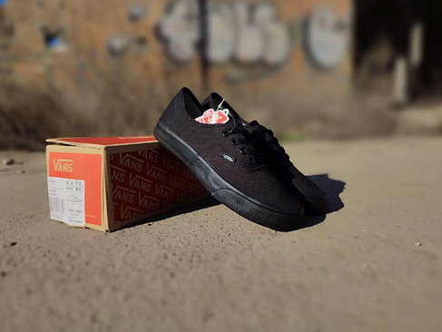 Кеди VANS Authentic ALL BLACK кросівки чорні ванси текстиль унісекс, фото 1