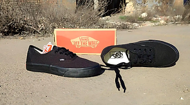 Кеди VANS Authentic ALL BLACK кросівки чорні ванси текстиль унісекс, фото 4
